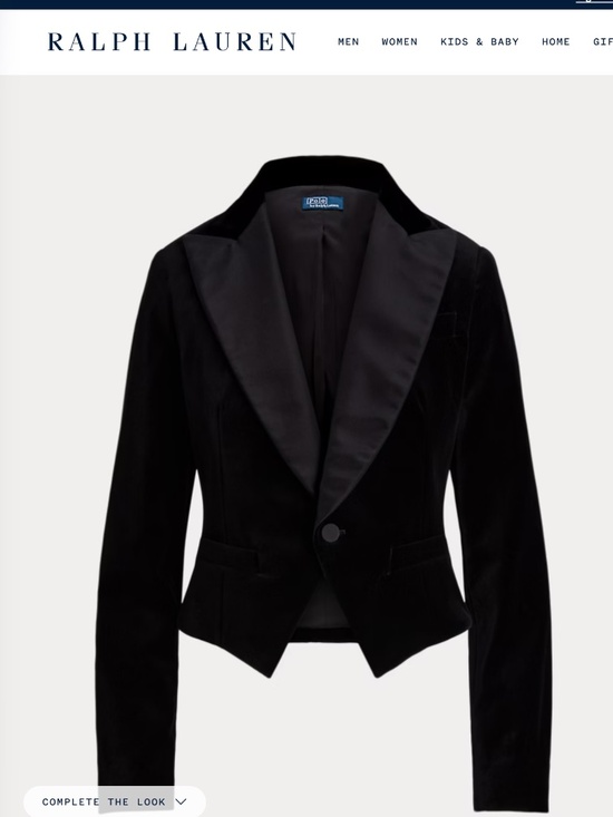 Polo Ralph Lauren Jackets & Blazers - Polo Ralph Lauren Silk Lapel Velvet Cropped Blazer Size 6